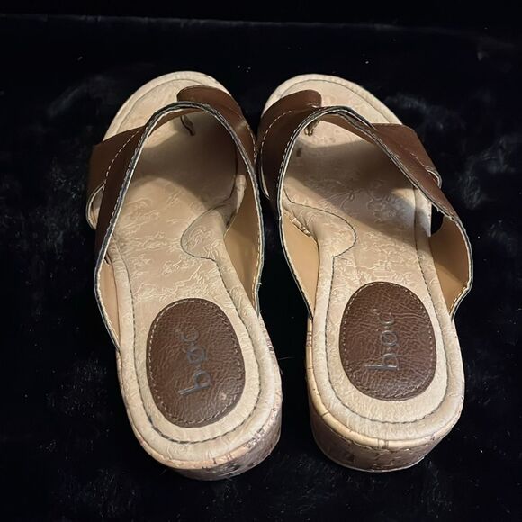 BOC Brown Leather Slide Sandals - Picture 3 of 8